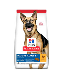 HILL'S Science Plan Canine Mature Adult 6+ Large breed Chicken 18 kg vyresniems didelių veislių šunims + 3 skardinės NEMOKAMAI