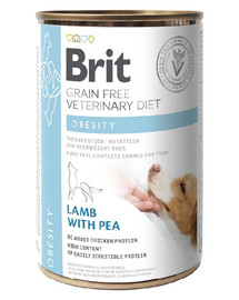 BRIT Veterinary Diet Obesity Lamb&Pea šunų ėdalas 24x400g