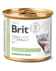 BRIT Veterinary Diet Diabetes Lamb&Pea nuo cukrinio diabeto katėms 12x200g