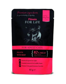 FITMIN For Life For Adult Cats Beef 85g