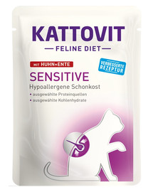 KATTOVIT Feline Diet Sensitive vištiena ir antiena 85 g