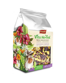 VITAPOL Vita Herbal Mišinys Gėlių skanėstas graužikams ir triušiams 50g