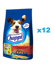 CHAPPI Sausas maistas su jautiena 12x500g suaugusiems šunims