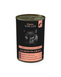 FITMIN For Life Cat Tin Sterilized Salmon 415g sterilizuotoms katėms su lašiša