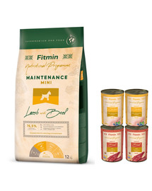 FITMIN Dog Nutritional Programme Mini Maintenance Lamb&Beef 12 kg suaugusiems mažų veislių šunims
