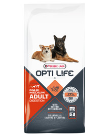 VERSELE LAGA Opti Life Adult Digestion medium & maxi ėdalas vidutinių ir didelių veislių šunims jautriai virškinimo sistemai 12,5 kg