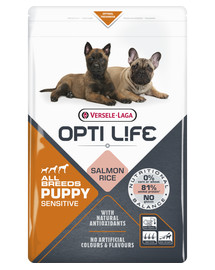 VERSELE-LAGA Opti Life Puppy Sensitive jautrios virškinimo sistemos šuniukams Lašiša 12,5 kg