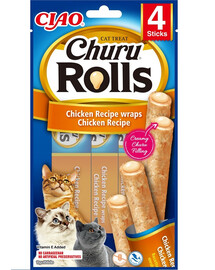 INABA Churu Rolls Chicken 4x10g vištienos suktinukai katėms