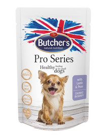 BUTCHER'S ProSeries Dog su avienos ir žirnių gabalėliai padaže100 g