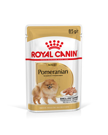 ROYAL CANIN Pomeranian Adult 24x85g šlapias maistas, paštetas suaugusiems mini špicų veislės šunims