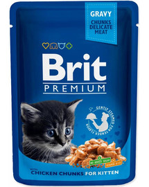 BRIT Premium konservai Chicken Chunks Kitten 100 g