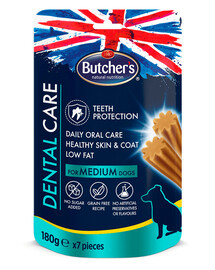 BUTCHER'S Dental Care for Medium Dogs 180g dantų skanėstai vidutinių veislių šunims