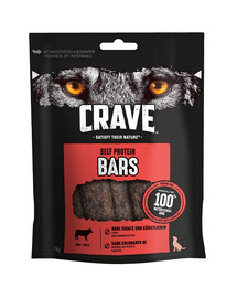 CRAVE Bars Jautienos 7x76g baltyminis skanėstas suaugusiems šunims
