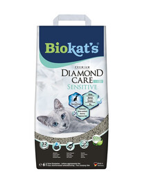 BIOKAT'S Diamond Care Sensitive Classic 6 l smulkus bentonito smėlis