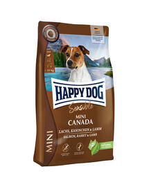 HAPPY DOG Sensible Mini Canada 4kg lašiša, triušiena ir ėriena