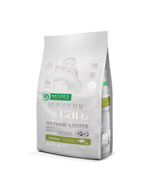 NATURES PROTECTION Superior Care White Dogs Grain Free White Fish Junior Small and Mini Breeds 10 kg su balta žuvimi mažų veislių šuniukams su baltu kailiu