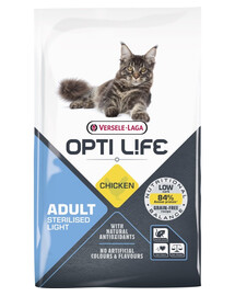 VERSELE-LAGA Opti Life Cat Sterlised/Light Chicken 7.5 kg sterilizuotoms katėms