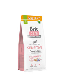 BRIT Care Sustainable Sensitive Insect & Fish suaugusiems šunims su vabzdžiais ir žuvimis 12+2 kg