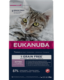 EUKANUBA Grain Free Kitten Lašiša 2 kg augantiems kačiukams