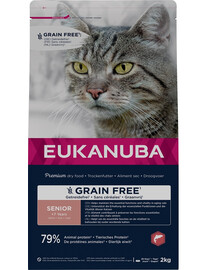 EUKANUBA Grain Free Senior Lašiša 2 kg vyresnėms katėms
