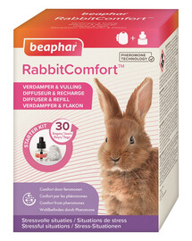 BEAPHAR RabbitComfort Calming Diffuser Starter Kit 48 ml raminantis difuzorius triušiams