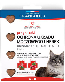 FRANCODEX Šlapimo takų ir inkstų sveikatingumo skanėstai katėms 12 vnt.