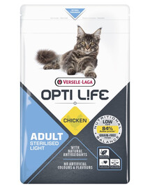 VERSELE-LAGA Opti Life Cat Sterlised/Light Chicken 1 kg sterilizuotoms katėms