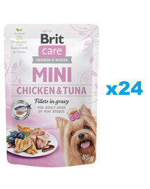 BRIT Care Mini Pouch Vištiena ir tunas 24x85g drėgnas maistas mažų veislių šunims