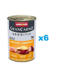 ANIMONDA Grancarno Sensitive kalakutiena su bulvėmis 6x400 g