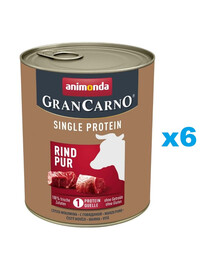 ANIMONDA Gran Carno Single Protein Adult Beef pur 6x800 g jautiena suaugusiems šunims