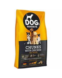 HAPPY DOG Dogs Favorit Chunks with Chicken 15 kg su vištiena