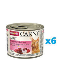 ANIMONDA Carny Adult rinkinys  Jautiena kalakutiena ir krevetės 6 x 200 g