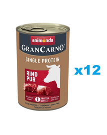 ANIMONDA Gran Carno Single Protein Adult Beef Pur 12x400 g jautienos suaugusiems šunims
