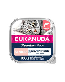 EUKANUBA Grain Free Senior Paštetas vyresnėms katėms Lašiša 16 x 85 g