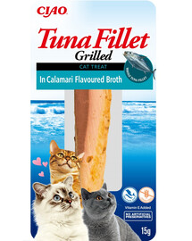 INABA Tuna fillet in calamari  broth 15g tuno filė kalmarų skonio sultinyje