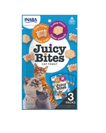 INABA Juicy Bites drėgni šukučių ir krabų skanėstai katėms 33,9 g (3x11,3 g)