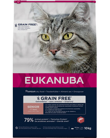 EUKANUBA Grain Free Senior Lašiša 10 kg vyresnėms katėms