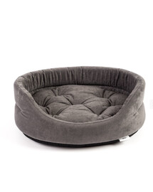 INTERZOO Ovalus šunų guolis su pagalve, pilkas xxs 41x34x14 cm