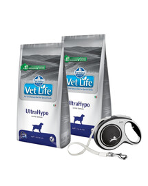FARMINA Vet Life UltraHypo Dog 12 kg  + FLEXI New Comfort L Tape 8 m pavadėlis DOVANU