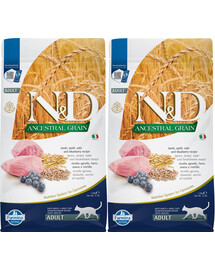 FARMINA N&D Low Grain Lamb & Blueberry Adult Cat 1.5 kg x 2