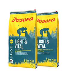 JOSERA Light&Vital 2 x 12,5 kg suaugusiems šunims, skirtas svoriui mažinti