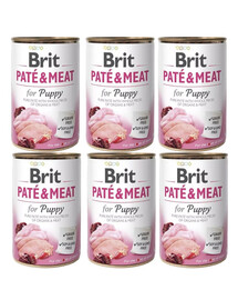 BRIT Pate&Meat puppy 6x400 g paštetas šuniukams