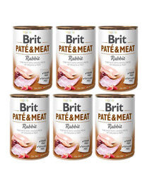 BRIT Pate&Meat rabbit 6x400 g triušienos paštetas šunims