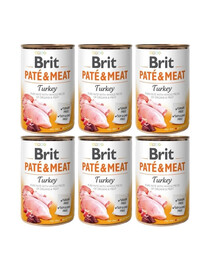 BRIT Pate&Meat turkey 6x400 g kalakutienos paštetas šunims