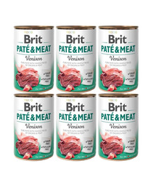 BRIT Pate&Meat venison 6x400 g paštetas su elniena šunims