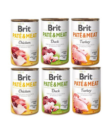 BRIT Pate&Meat Mix skoniai su paukštiena 6x400 g šunų paštetas