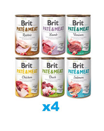 BRIT Pate&Meat Mix skoniai 24x400 g šunų pašteto