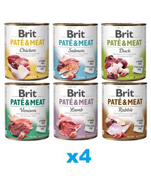 BRIT Pate&Meat Mix skoniai 24x800 g šunų paštetas