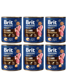 BRIT Premium by Nature 6x800 g natūralus ėrienos ir grikių ėdalas šunims