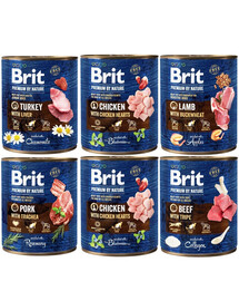 BRIT Premium by Nature Mix smaków 6x800 g natūralus šunų maistas